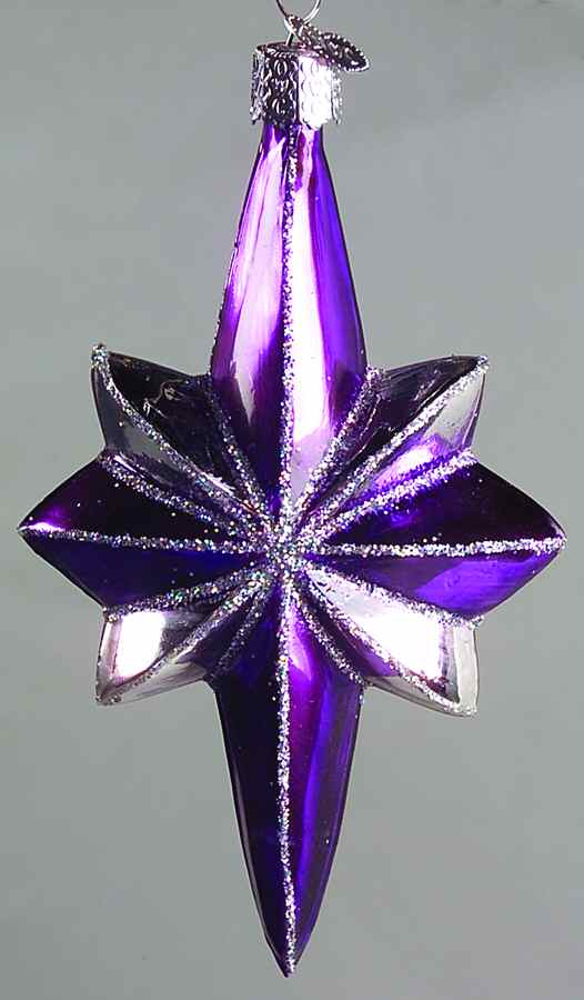 Celestial Retro Star-Purple - No Box by Old World Christmas (Newer)-1
