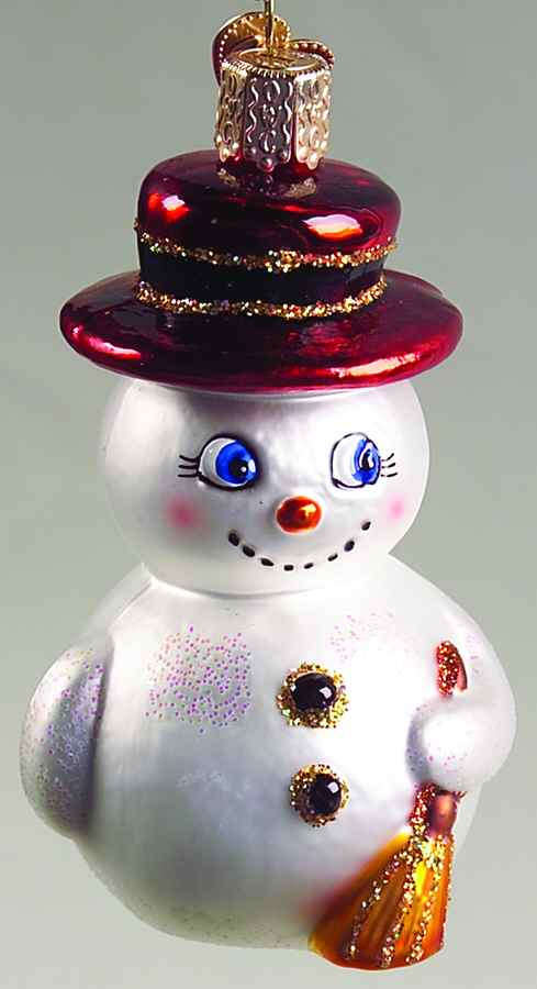 Snowmen Cute Snowman-Red Hat - No Box by Old World Christmas (Newer)-1
