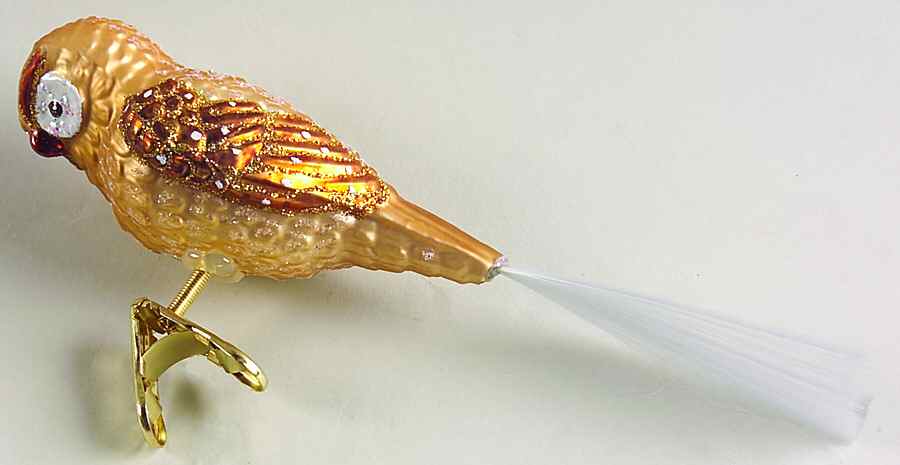 Birds - Clip-On Barn Owl - No Box by Old World Christmas (Newer)-1