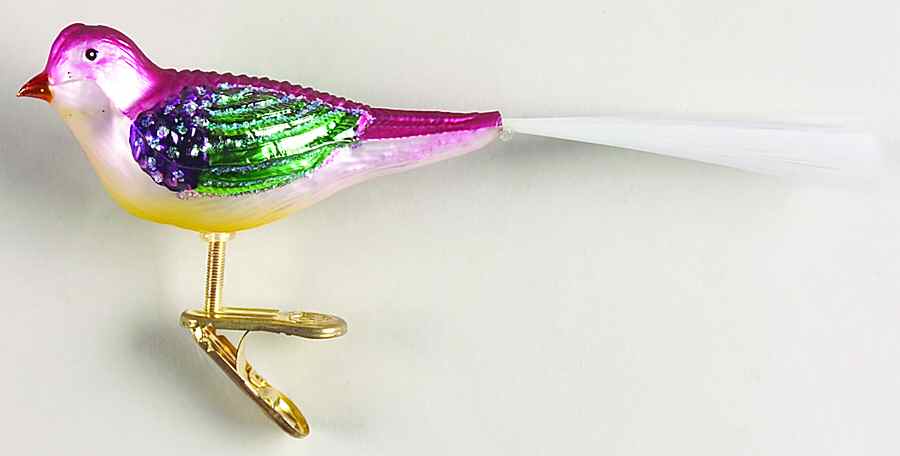 Birds - Clip-On Woodland Finch - No Box by Old World Christmas (Newer)-1