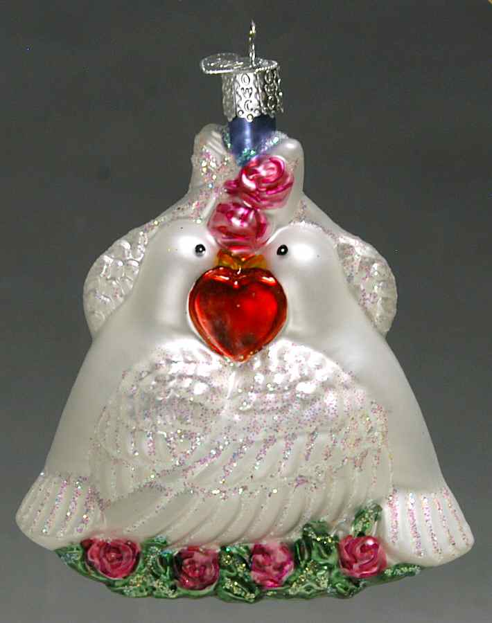 Birds-Hanging Two Turtle Doves - No Box by Old World Christmas (Newer)-1