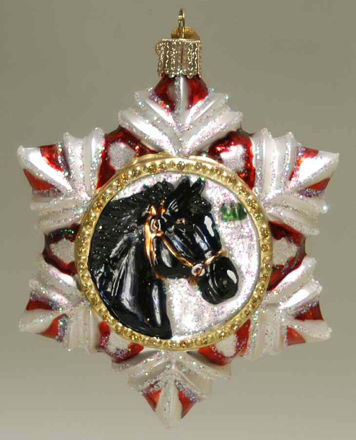 Animals Horse Lover's Snowflake-Black - No Box by Old World Christmas (Newer)-1