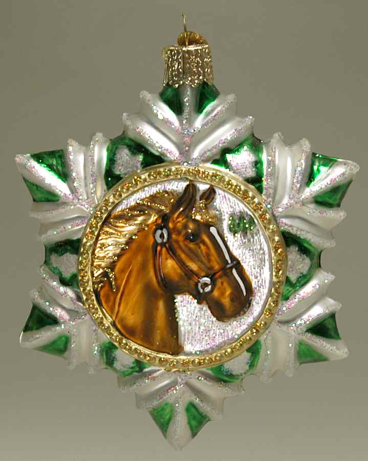 Animals Horse Lover's Snowflake-Brown - No Box 74a by Old World Christmas (Newer)-1