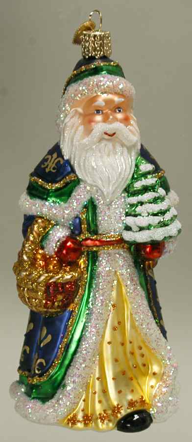 Santa and Mrs Claus Fleur De Lis Santa - No Box by Old World Christmas (Newer)-1