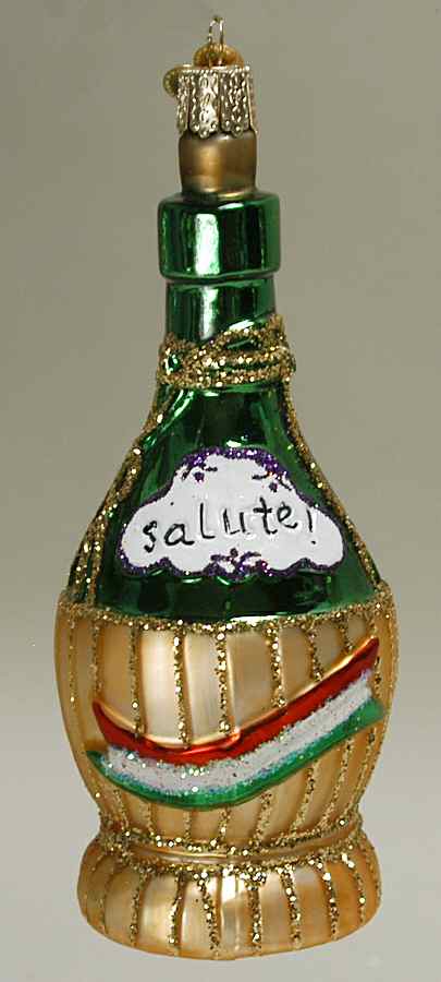 Wine, Spirits & More Chianti Bottle - No Box by Old World Christmas (Newer)-1