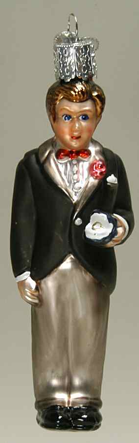 Love & Wedding Groom - Brunette - No Box 47b by Old World Christmas (Newer)-1