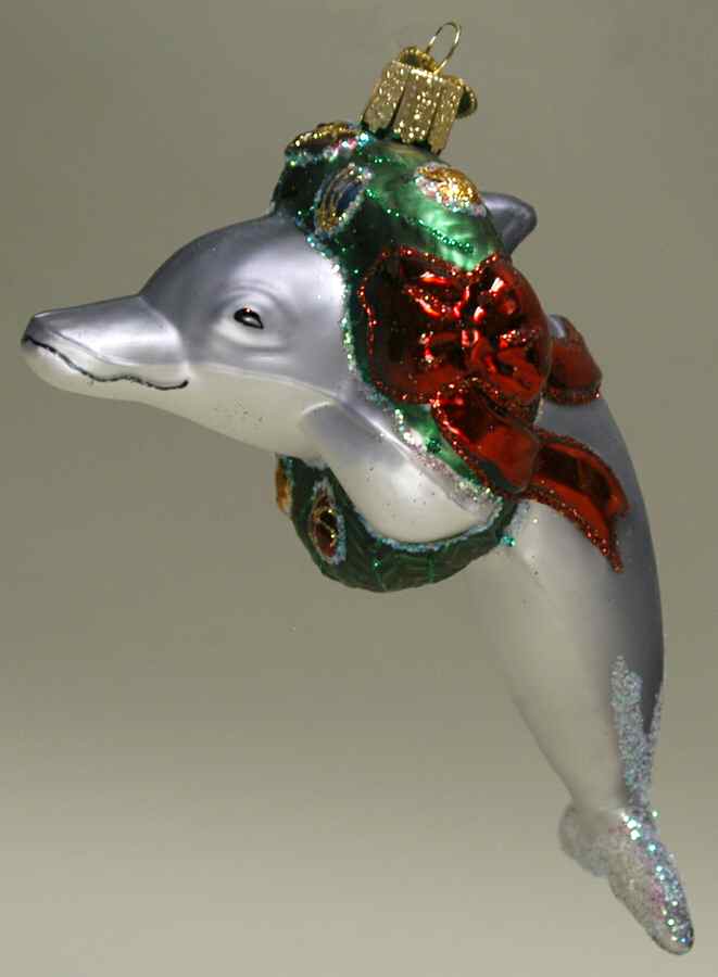 Fish and Marine Life Christmas Dolphin - No Box by Old World Christmas (Newer)-1