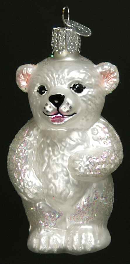 Animals Bear Cub-White - No Box by Old World Christmas (Newer)-1
