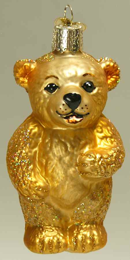 Animals Bear Cub-Gold - No Box by Old World Christmas (Newer)-1