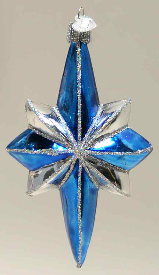 Celestial Retro Star-Blue - No Box by Old World Christmas (Newer)-1