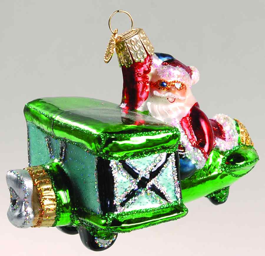 Santa and Mrs Claus Santa In Bi-Plane - No Box 108 by Old World Christmas (Newer)-1