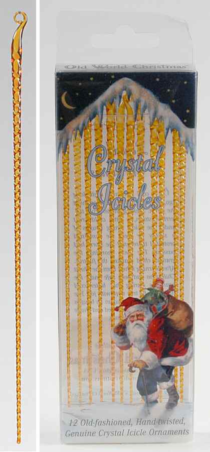 Old World Christmas Gold Crystal Icicles-Set Of 12 - With Box Bx751 by Old World Christmas (Newer)-1