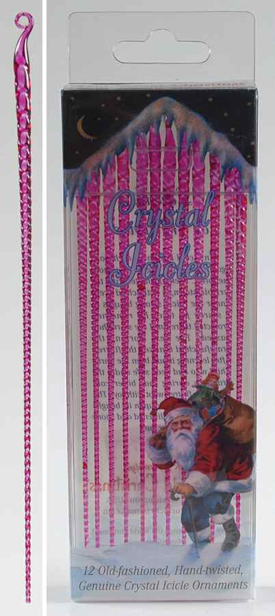 Old World Christmas Pink Crystal Icicles-Set Of 12 - With Box Bx752 by Old World Christmas (Newer)-1