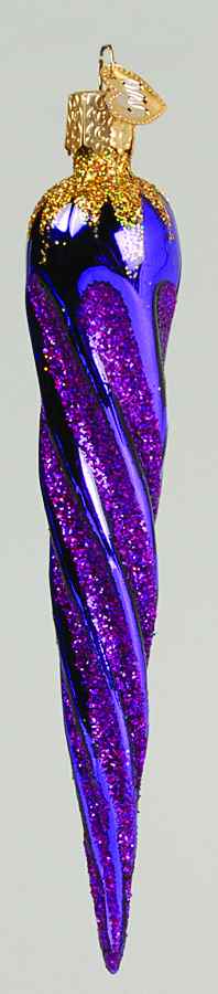 Old World Christmas Glittler Icicle-Purple - Nb945, No Box by Old World Christmas (Newer)-1