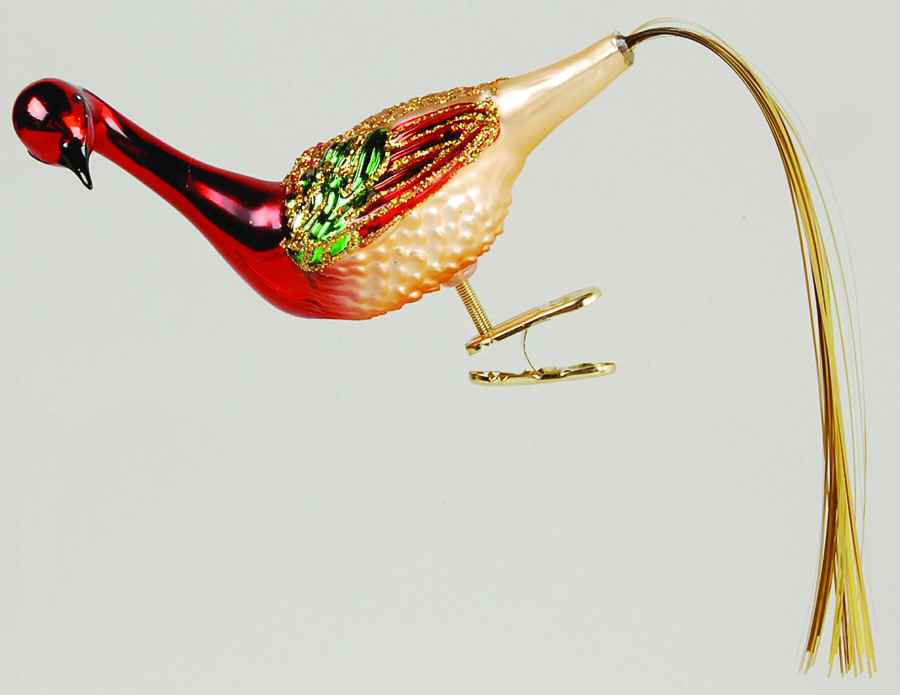 Birds - Clip-On Christmas Peacock - No Box by Old World Christmas (Newer)-1