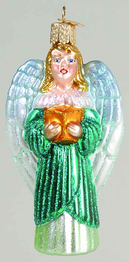Angels Singing Angel-Green - No Box by Old World Christmas (Newer)-1