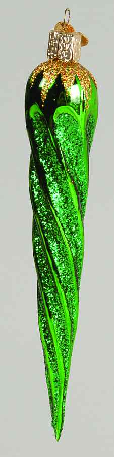 Old World Christmas Glittler Icicle-Green - Nb944, No Box by Old World Christmas (Newer)-1