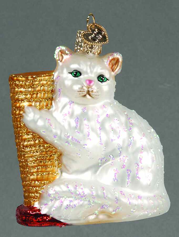 Old World Christmas Scratching Post Kitty - Nb807, No Box by Old World Christmas (Newer)-1