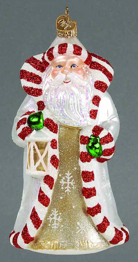 Santa and Mrs Claus Glistening Santa With Lantern - No Box by Old World Christmas (Newer)-1