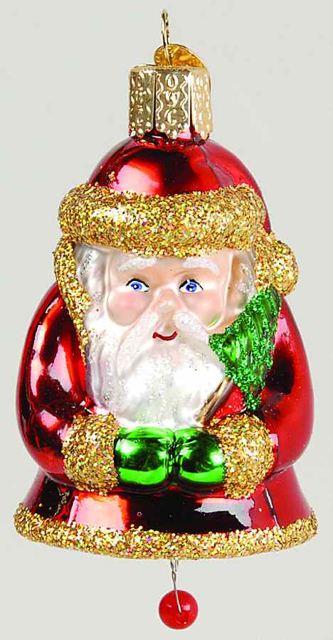 Santa and Mrs Claus Santa Bell - No Box by Old World Christmas (Newer)-1
