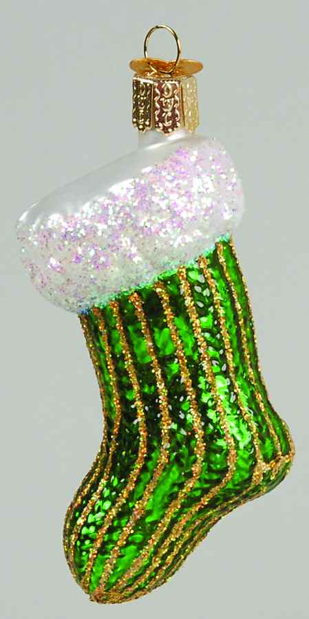 Clothing & Footwear - Fashion Stocking - Green - No Box 40a by Old World Christmas (Newer)-1