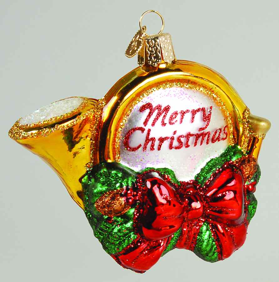 Music Holiday Horn - No Box by Old World Christmas (Newer)-1
