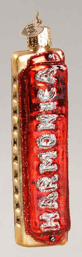 Music Harmonica-Red - No Box by Old World Christmas (Newer)-1