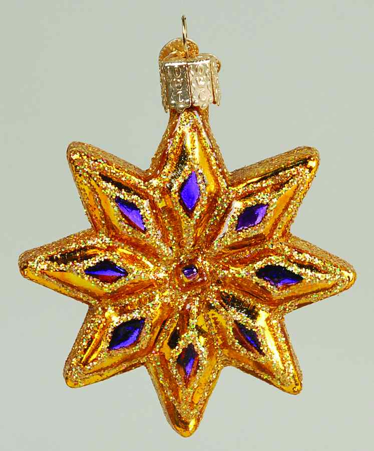 Celestial Faceted Star-Purple - No Box by Old World Christmas (Newer)-1