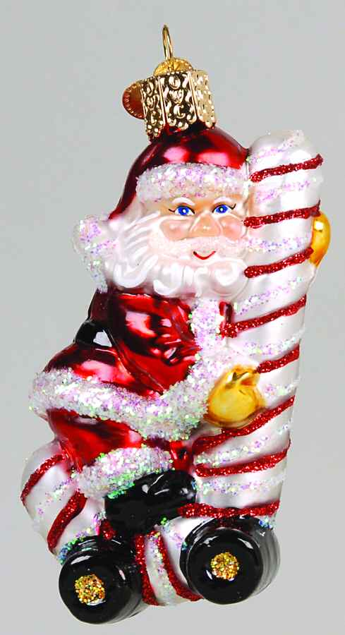 Santa and Mrs Claus Scootin' Santa - No Box by Old World Christmas (Newer)-1