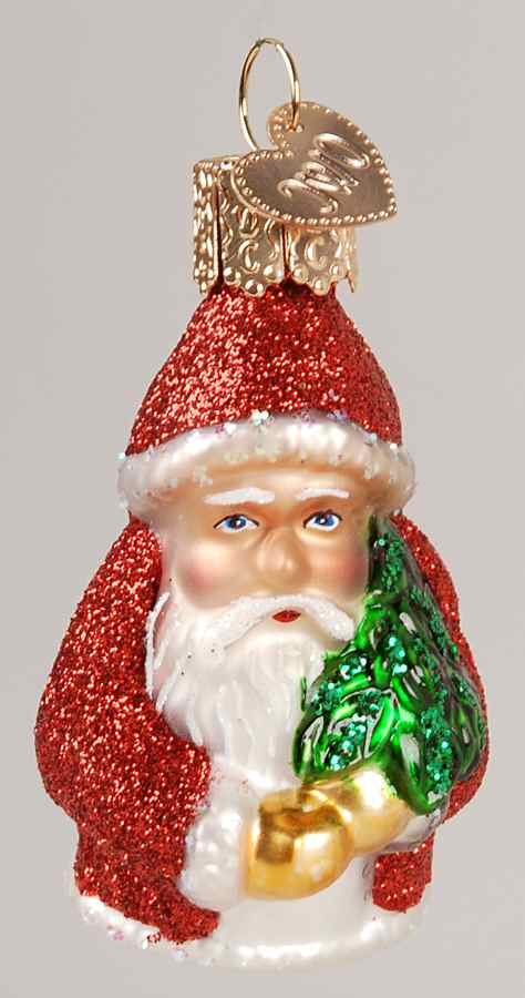 Santa and Mrs Claus Small Red Shimmering Santa - No Box by Old World Christmas (Newer)-1