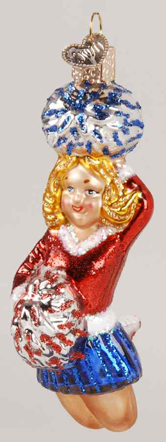 Sports & Recreation Cheerleader-Blue & Red - No Box by Old World Christmas (Newer)-1