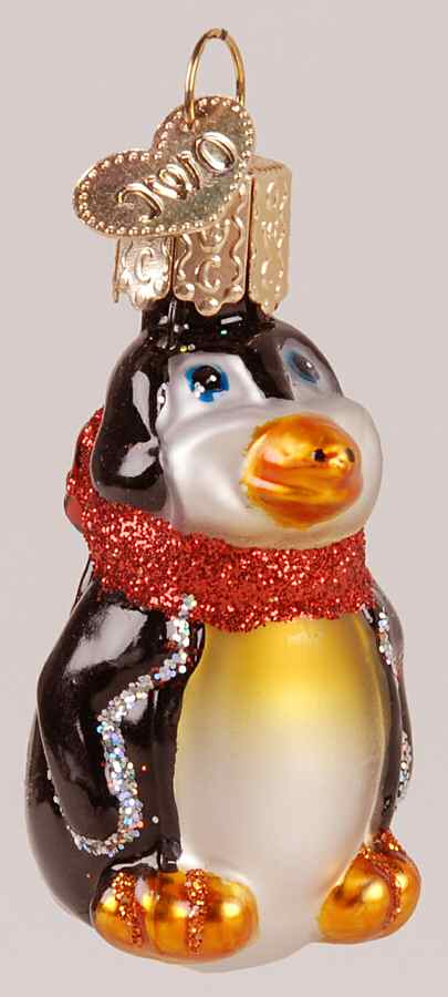 Birds-Hanging Mini Penguin-Red - No Box by Old World Christmas (Newer)-1