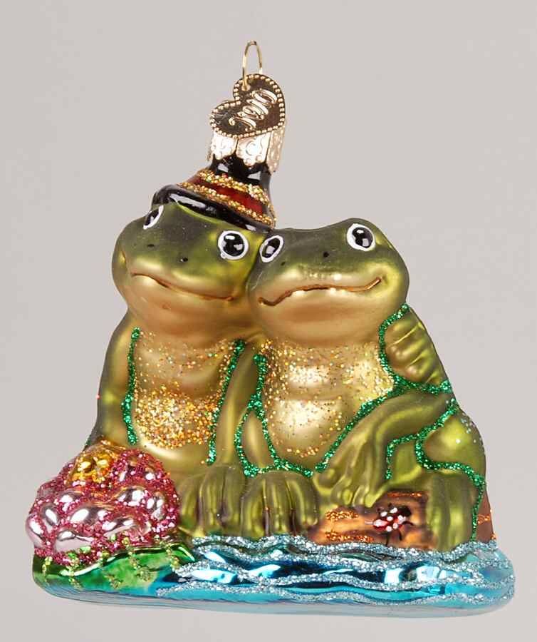 Fish and Marine Life Froggy Love - No Box by Old World Christmas (Newer)-1