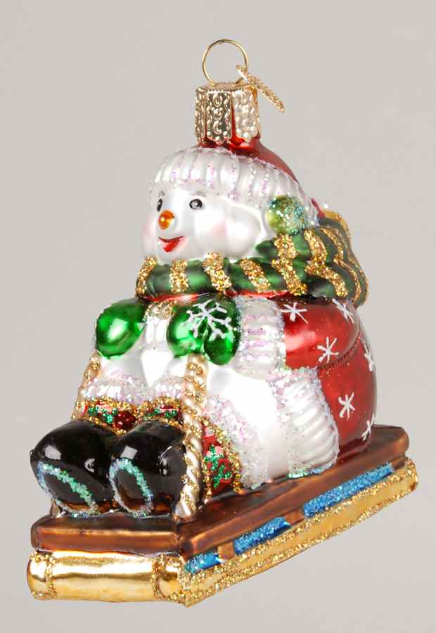 Snowmen Sledding Snowman - No Box by Old World Christmas (Newer)-1