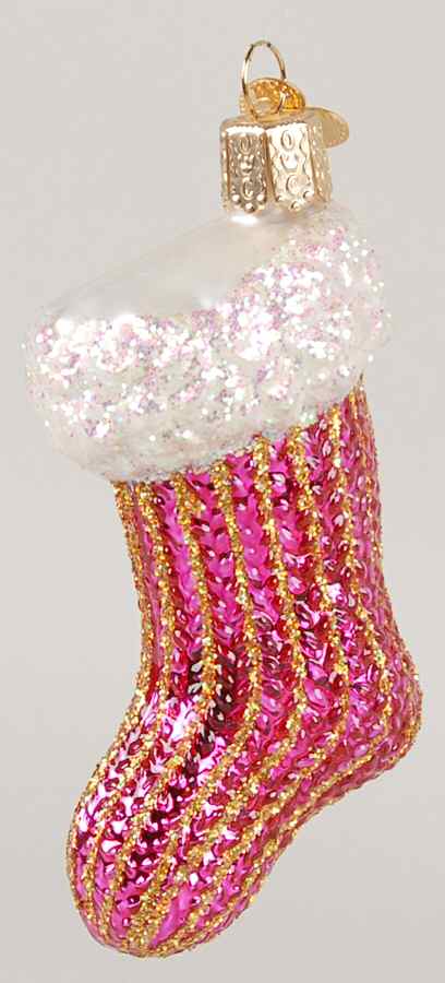 Clothing & Footwear - Fashion Stocking - Pink - No Box 40b by Old World Christmas (Newer)-1