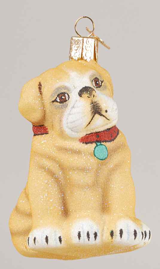 Animals Glistening Bulldog - No Box by Old World Christmas (Newer)-1
