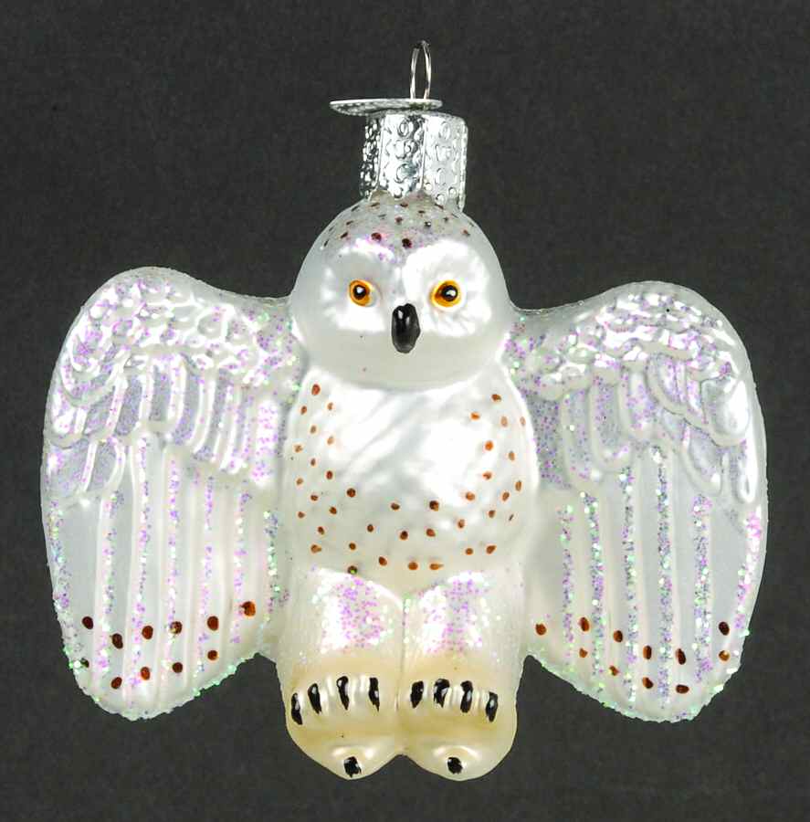 Birds-Hanging Snowy Owl - No Box by Old World Christmas (Newer)-1