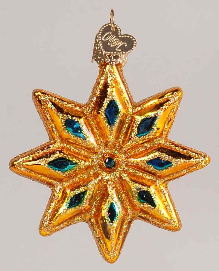 Celestial Faceted Star-Blue - No Box by Old World Christmas (Newer)-1