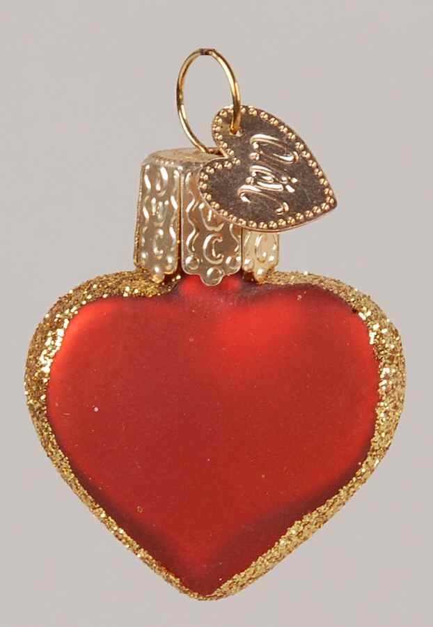 Hearts Small Red Heart With Gold - Matte - No Box by Old World Christmas (Newer)-1
