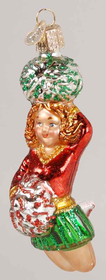 Sports & Recreation Cheerleader-Green & Red - No Box by Old World Christmas (Newer)-1