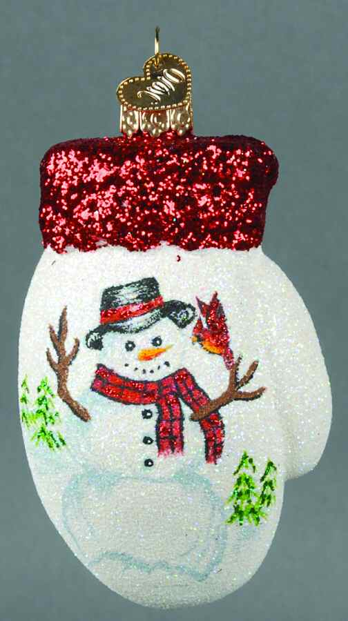 Old World Christmas Glistening Snowman On Mitten - Nb941, No Box by Old World Christmas (Newer)-1