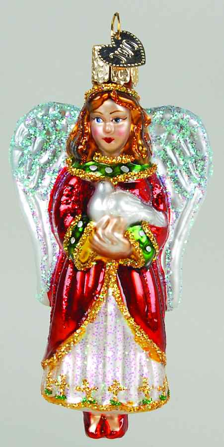 Angels Angel With Dove-Red - No Box 49b by Old World Christmas (Newer)-1