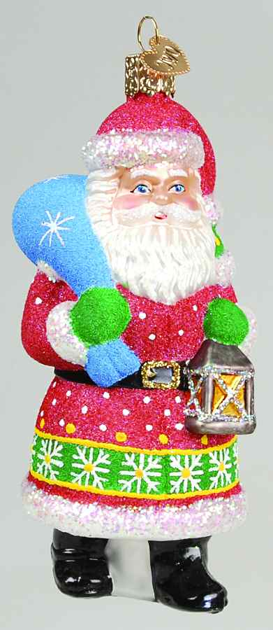 Santa and Mrs Claus Glistening Santa W/ Lantern - No Box by Old World Christmas (Newer)-1