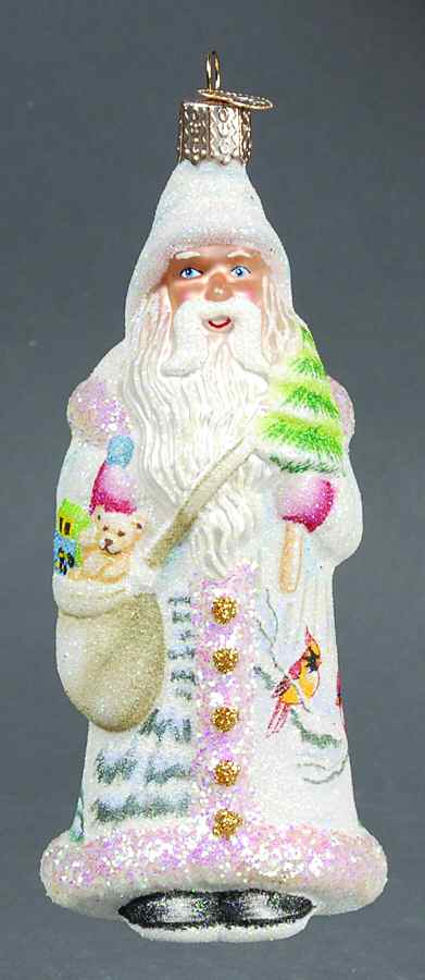 Santa and Mrs Claus Glistening Winter Wonderland Santa - No Box by Old World Christmas (Newer)-1