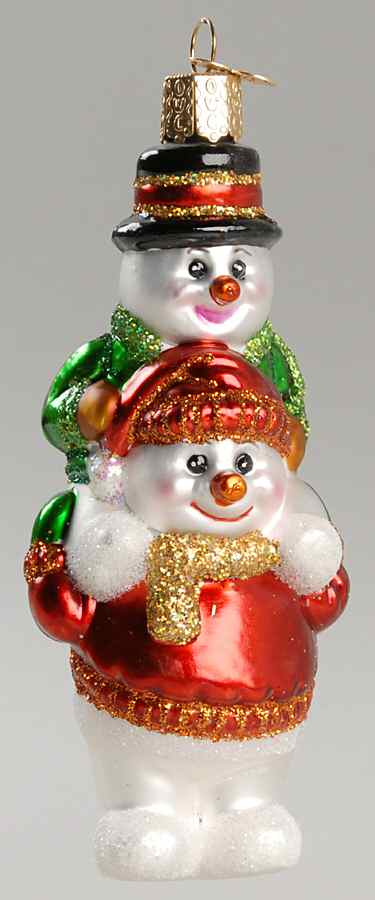 Snowmen Piggyback Pals - No Box by Old World Christmas (Newer)-1