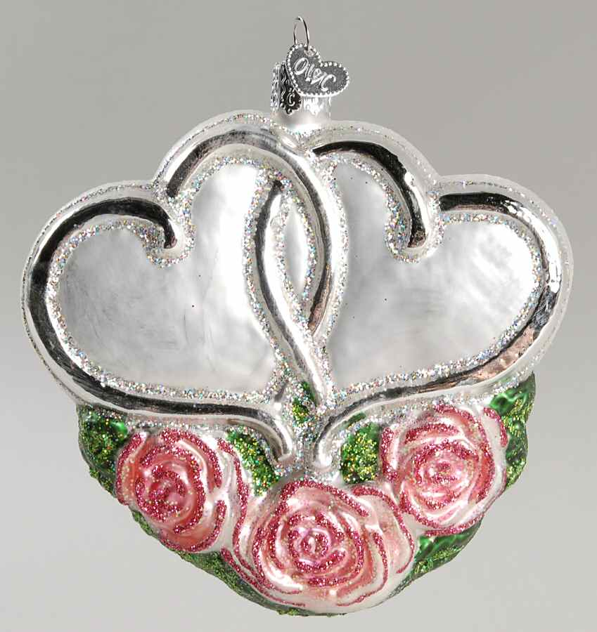 Hearts Entwined Hearts-Silver - No Box by Old World Christmas (Newer)-1