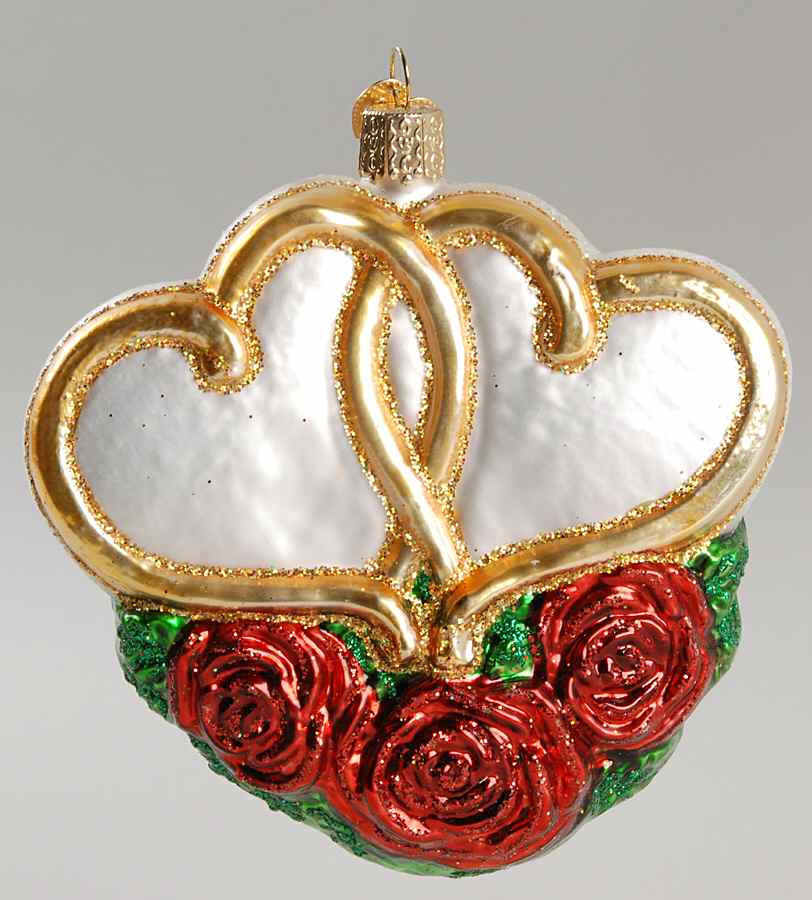 Hearts Entwined Hearts-Gold - No Box by Old World Christmas (Newer)-1