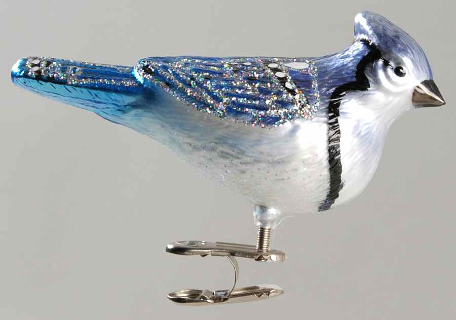 Birds - Clip-On Stylized Blue Jay - No Box by Old World Christmas (Newer)-1