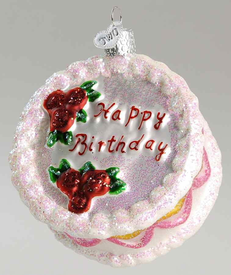 Food and Drink Birthday Cake - No Box by Old World Christmas (Newer)-1