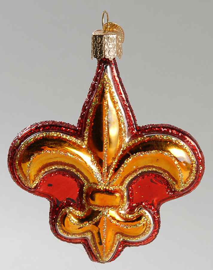Old World Christmas Fleur-De-Lis - Red - No Box Nb1295 by Old World Christmas (Newer)-1